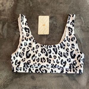 Snow leopard low impact sports bra